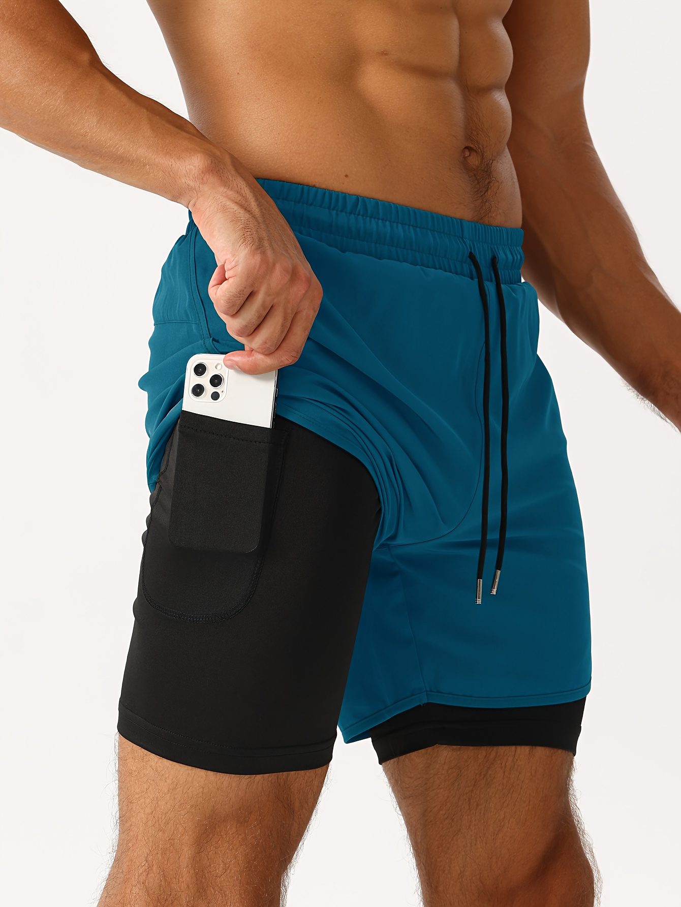 Men'S 2-In-1 Running And Fitness Shorts with a Zippered Back Pocket - Image 9