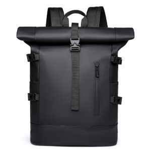 【Women's backpacks】Roll-top Backpack 2025 New Fashion Trend Large-capacity Travel Backpack Commuting Computer Bag Men