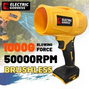 Electric Brushless Air Blower (Tool Solely - No Battery) 50000RPM Goddess Car Dryer Dust Blowing Tools for Clearing Leaves Snow
