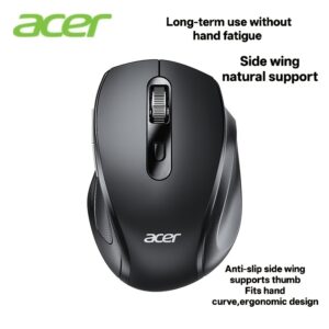 Acer Silent Mouse Universal Compatibility with Desktops Laptops for Office & Gaming Non-slip Side Grips with Natural Palm Support Fatigue-free Even During Extended Use3-stage DPI Adjustment for Effortless Control