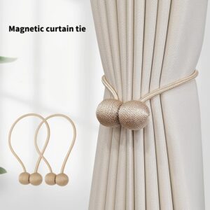 Seven-Color Magnetic Curtain Tiebacks - Invisible Magnetic Tieback System, Quick Adjustment Design, Compatible with Sheer/Blackout/ Curtains, Light Luxury Aesthetic Accessories for Living Room & Bedroom Decor