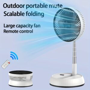 7200Mah Large Capacity Folding Fan Outdoor Portable Silent Remote Control Desktop Vertical Automatic Shaking Fan Aluminum Alloy Telescopic Timed USB Home Bedroom Fan