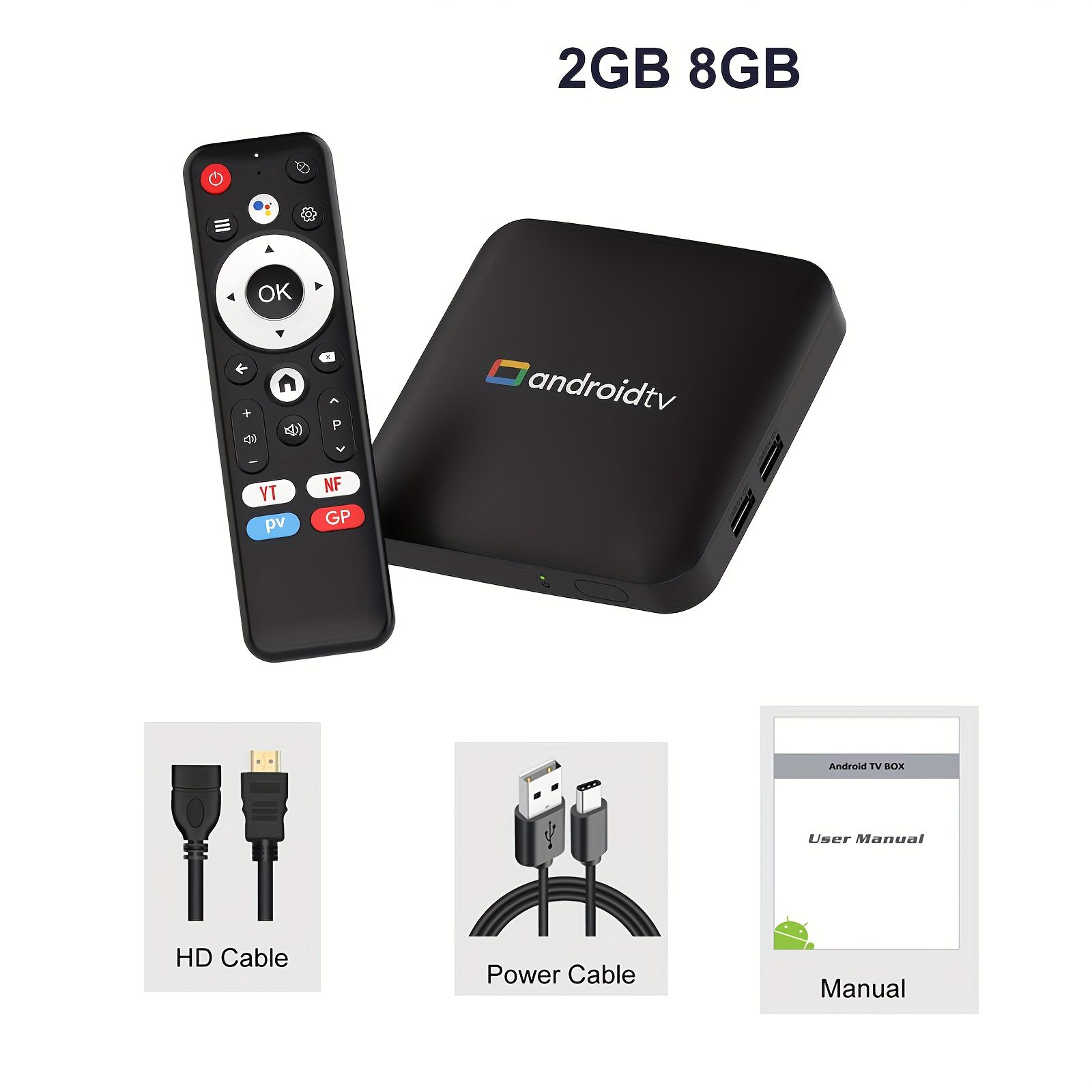 H96 MAX Amlogic S905L3 Quad-Core Cortex-A53@2.0GHz CPU Android 14.0 2gb 16gb TV Stick 4K HD Output 2.4G/5G Dual WiFi BT4.0+ Smart TV Stick Google Voice Assistant, 2T2R Technology, Penta-core ARM Mali-450 GPU, USB2.0*1 - Image 3