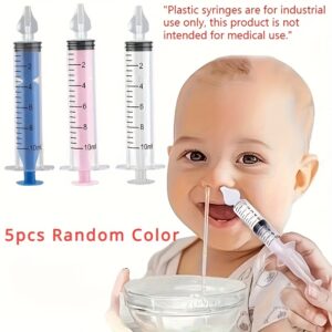 5pcs Random Color Needle Tube Baby Nasal Washer, Nasal Washer for Children And Infants, Baby Nasal Irrigator 10Ml