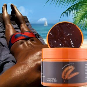 Luxurious Soft Brown Tanning Gel, Body Bronzer, Natural Sunless Tanner, with Cocoa Butter, Walnut Oil And Olive Oil, Carrot Seed, Suitable for All Skin Types, Rich in Gentle Tanning Factors, Helps Skin Quickly Present a Natural Bronze Color