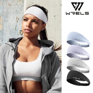 1pc WRELS Fashionable Outdoor Sports Sweatband - Elastic Widened Headband, Breathable and Lightweight, Non-Slip Sweat-Absorbing, Hairband for Yoga, Running, Cycling and Hiking, Solid Color Minimalist