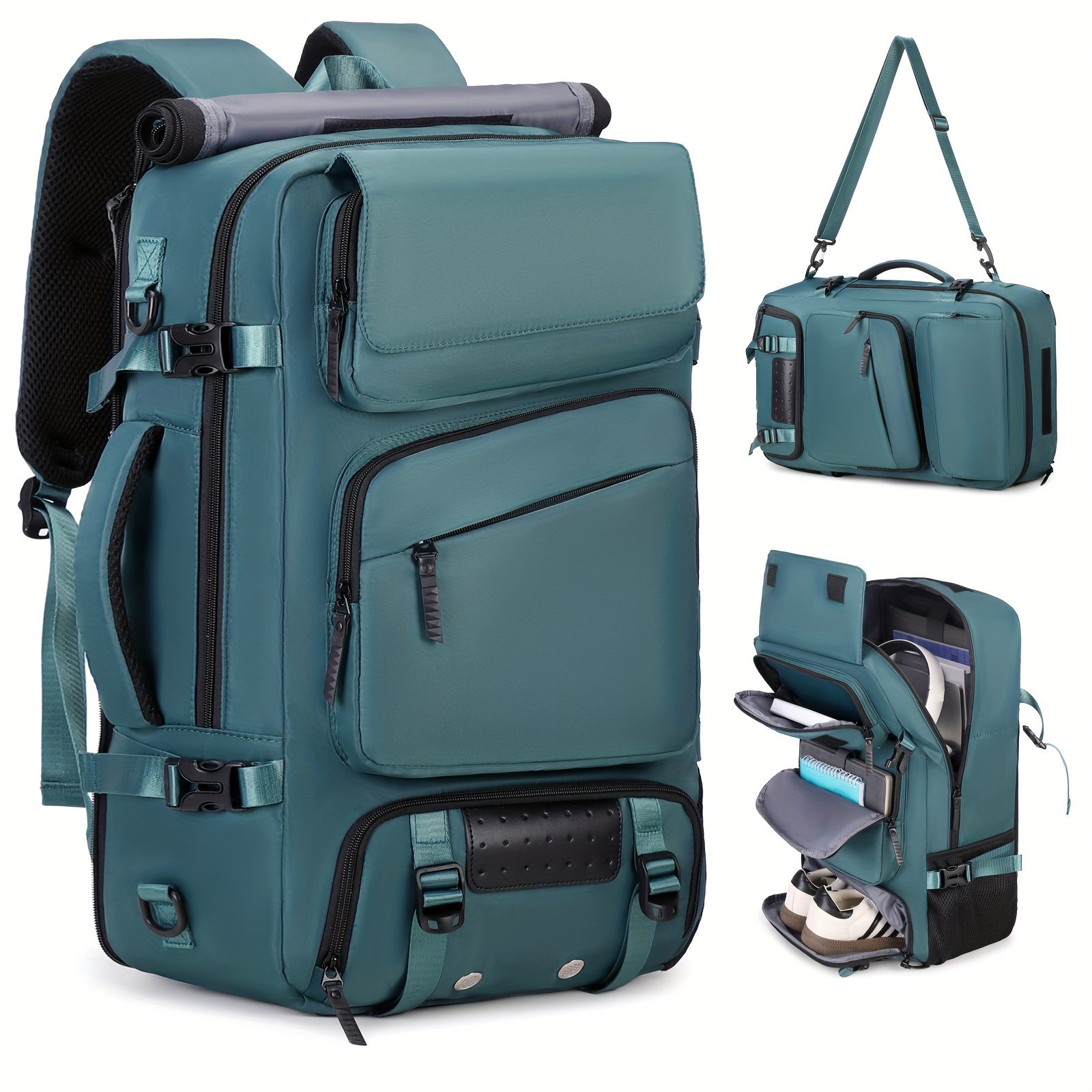 Travel Backpack for Men and Women, Large Capacity Carry-On Bag with Shoe Compartment, Airline Approved 17.3-Inch Laptop Backpack, Business Gym Weekend Pack, Single Shoulder or Double Shoulder, Travel Backpack for Men, Backpack for Men, Backpack for Women, Travel Backpack for Women - Image 8