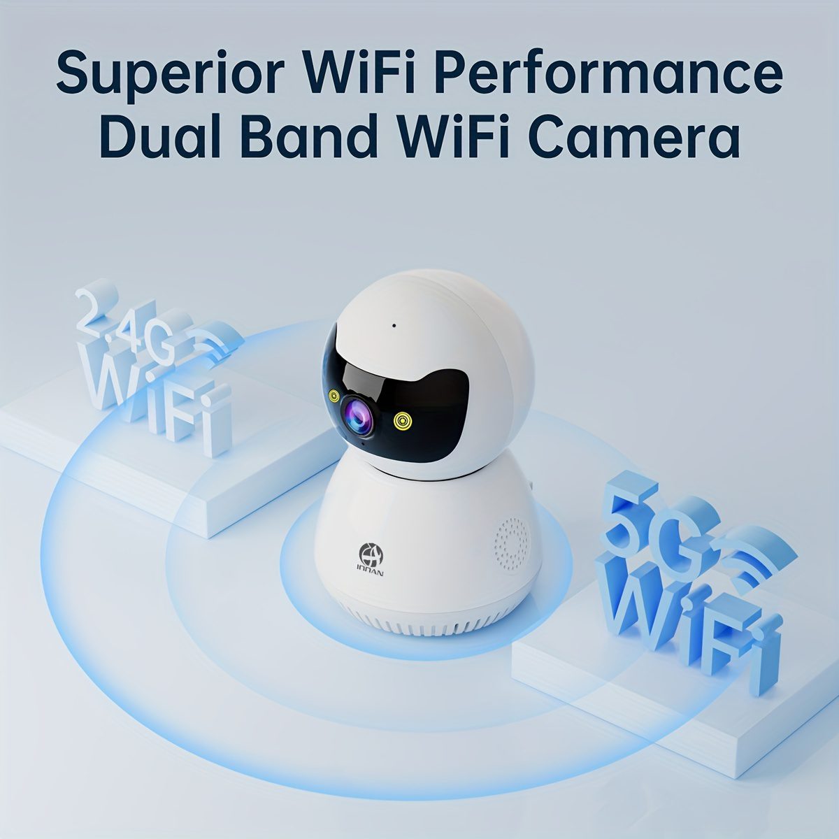 5G Dual-Band WiFi Camera, 1080P Home Wireless Security Monitoring - 355° Rotating Tracking Alarm Security Camera with Night Vision, Smartphone Remote Control, A Good Housekeeper Assistant for Indoor Use, Child Monitor for Viewing Anytime - Image 5