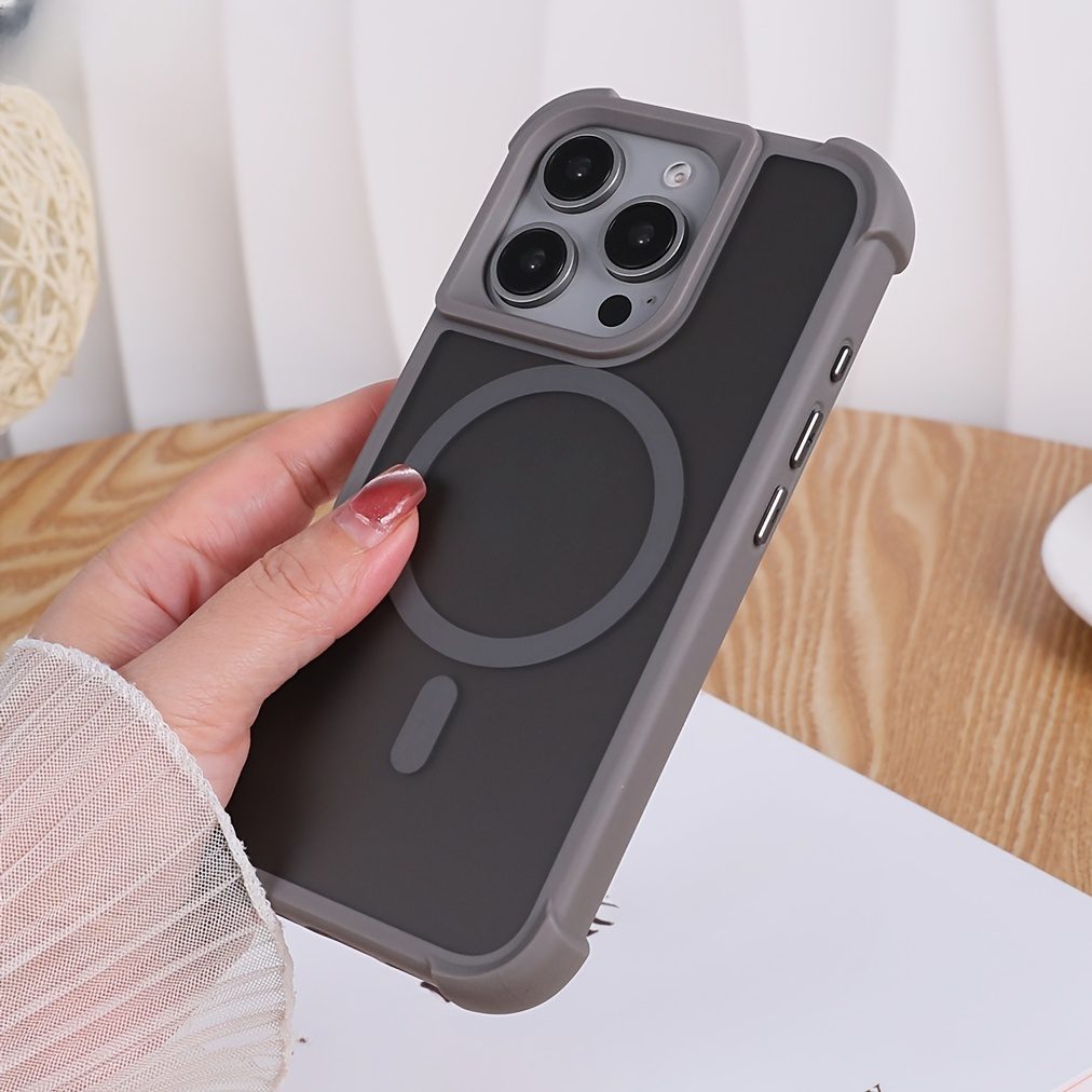Phone Case: Luxury Matte Clear Four-Corner Skin-Feel Magnetic Phone Case for iPhone 16 15 14 13 12 11 Pro Max Plus Soft Back Cover - Image 2