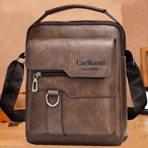Briefcase new Men's shoulder bag fashion leisure bag small satchel vertical handbag business Men's diagonal bag [zipper direction random]
