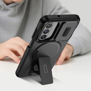 Phone Case - Compatible Phone Case for Samsung for Galaxy A16/A17/A26/A36/A56 Featuring a Sliding Camera Cover, Magnetic Kickstand, Wireless Charging Capability, And Drop Protection