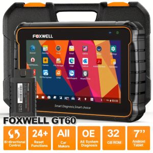 Foxwell GT60 BT Wireless Automotive Bi-directional Diagnostic Scanner Full System OBD2 Code Reader, Vehicle Analyzer with 24+ Reset Functions, DPF, SAS, Gearbox Matching, Sunroof Initialization & ABS