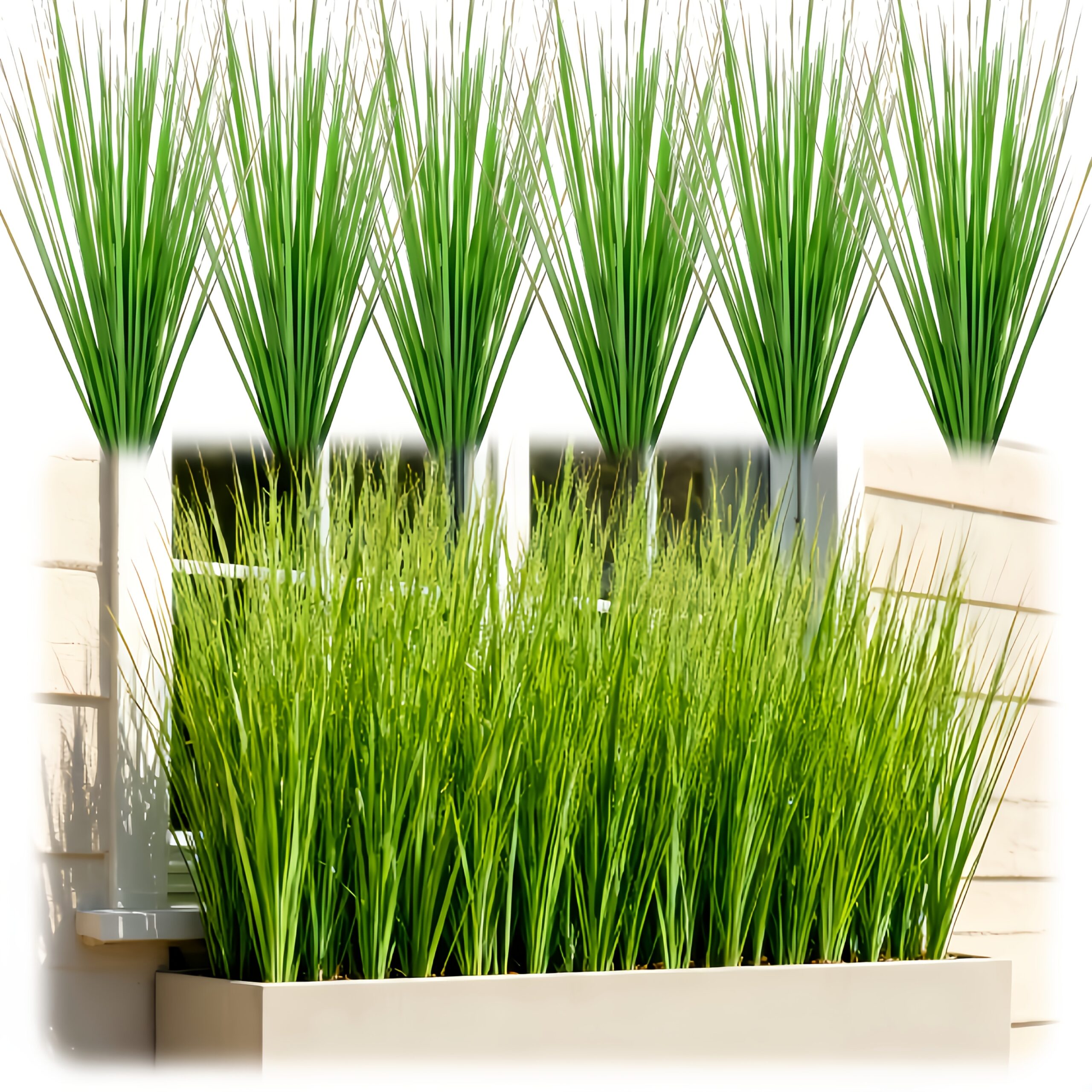 6-Pack 27.55-inch Artificial Pampas Grass Plants | Vibrant Green Leaves, Ideal for Indoor/Outdoor Decor, Perfect for St. Patrick'S Day, Valentine'S Day, Easter, Mother'S Day, Spring Decor, Wedding Decor, Garden, Porch, Windowsill - Image 3