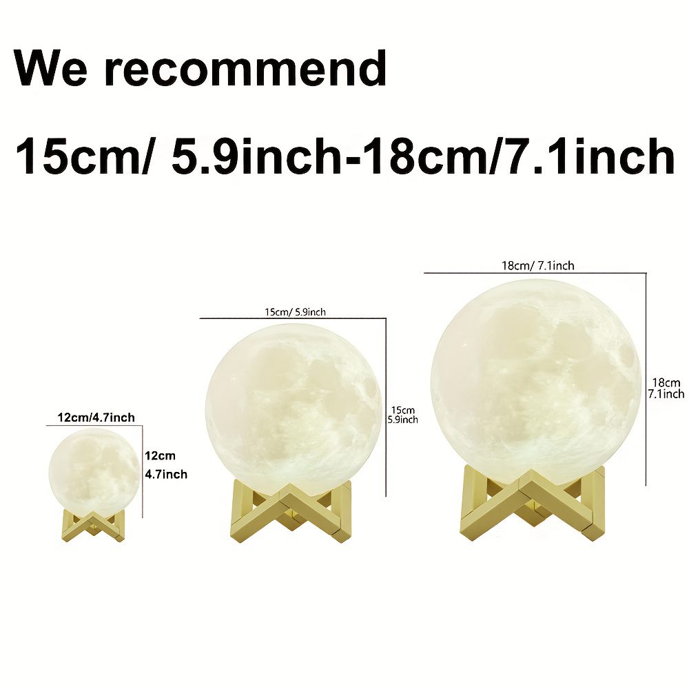 PINOCO Smart RGB 128-Color Moon Lamp with Remote & Touch Control, -Free Color/Brightness Adjustment, - Night Light Suitable for Bedside, Desk Decor, Birthday & Anniversary Gifts - Modern Crescent Light Bulb - Image 4