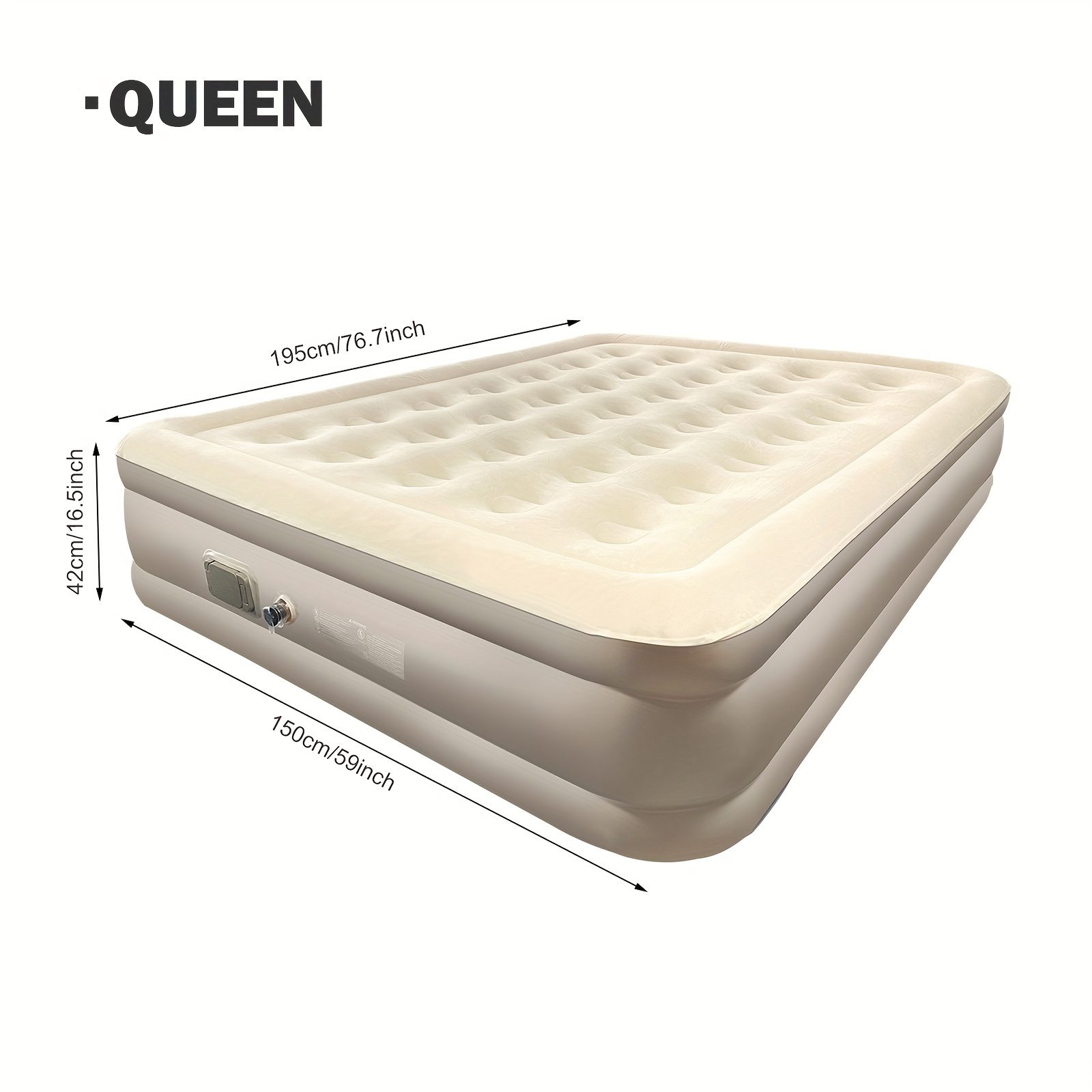 Double Outdoor Self-Inflating Air Mattress with Built-in Automatic Pump, 17-Inch Thickened, Comfortable Flannel Surface, Multi-Functional Inflation Valve, Suitable for RV, Camping, Beach, Indoor Bedroom Use, Includes Repair Kit and Storage Bag - Image 5