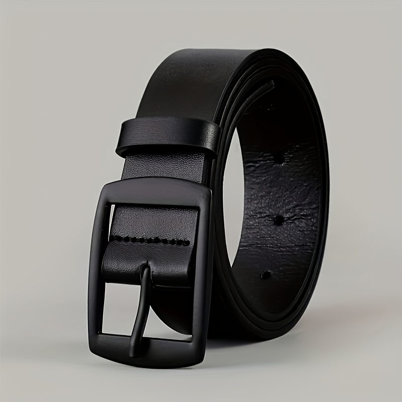 1 Men's fashionable PU belt, simple retro design, smooth buckle, suitable for Men's daily life, leisure time, parties, holidays, work, Valentine's Day - Image 3
