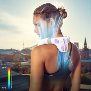 Portable Bladeless Neck Fan with a Cooling Plate, Providing a Refreshing Breeze. Ideal for Outdoor Activities, Travel, And Camping, This Quiet, Rechargeable Air Conditioner Is a Must-Have for Both Men And Women