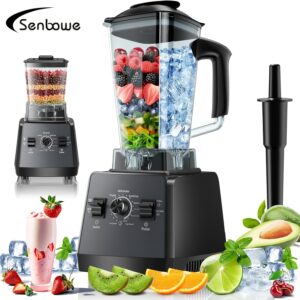 SENBOWE UK Plug 2 in 1 Multifunctional Food Processor Blender, Professional Juicer, Smoothie Blender, 500W Blender And Grinder Combination, a Powerful Kitchen Appliance with a 68Oz Capacity And 2 Complimentary Containers, Ideal for Ice, Grinding