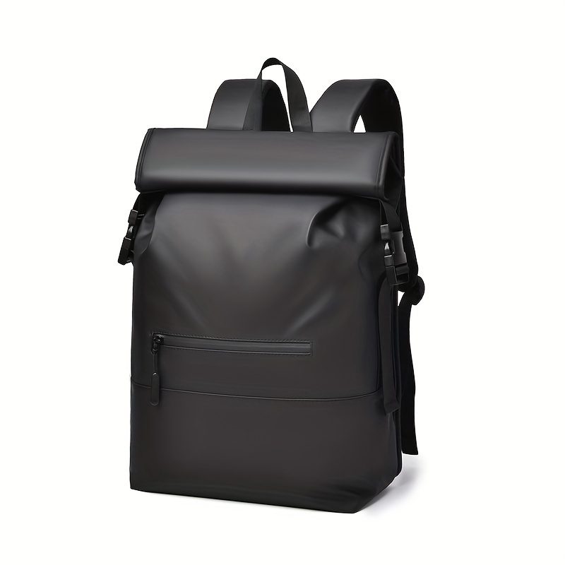 Stylish Roll-Top Daypack with Laptop Compartment - Durable Oxford Fabric, Adjustable Straps, Zip Closure for Outdoor Adventures