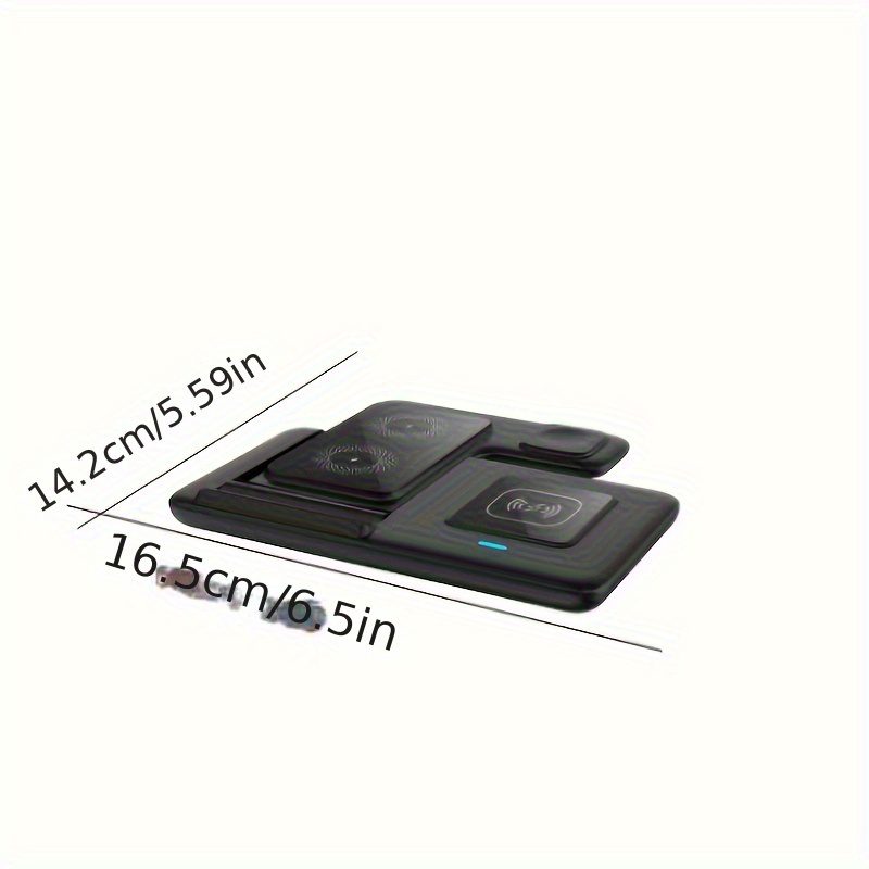 Foldable 3-In-1 Wireless Charging Station for Multiple Devices | Fast Charger Stand Dock for Iwatch Series 9 8 7 6 SE 5 4 3 2, Ultra Airpods Pro 3 2, for Iphone 17/16/15/14/13/12/11 - Magnetic Connector, USB Power, Brand: MINGMAI - Image 3