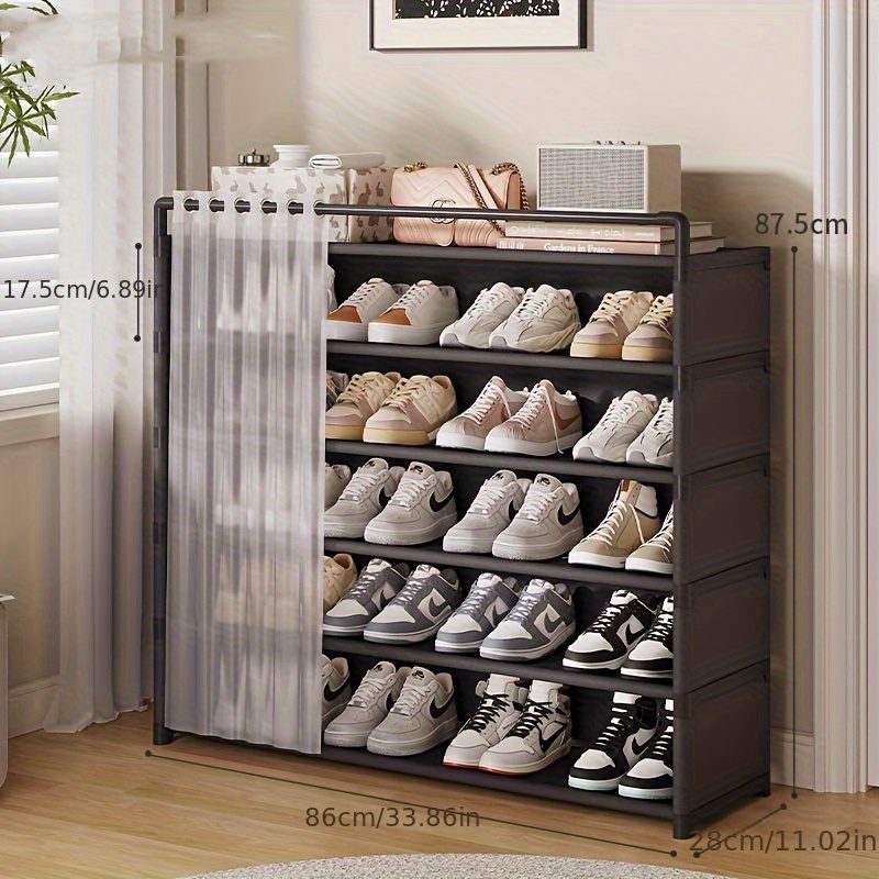 1 Set - Dustproof Foldable Shoe Display Rack with Non-Slip Base, Easy to Clean, Multi-Layer Storage Shelf for Shoes and Accessories - Image 9