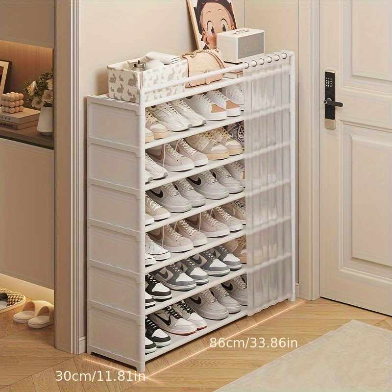 1 Set - Dustproof Foldable Shoe Display Rack with Non-Slip Base, Easy to Clean, Multi-Layer Storage Shelf for Shoes and Accessories - Image 12
