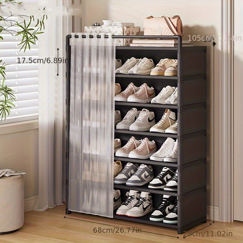 1 Set - Dustproof Foldable Shoe Display Rack with Non-Slip Base, Easy to Clean, Multi-Layer Storage Shelf for Shoes and Accessories - Image 7