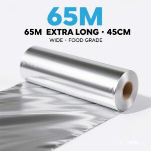65/50 Meters Food-Grade Tin Foil Paper, 65 Meters Is 45 Cm Wide, Extra-Long And Durable, Suitable for Baking, Barbecuing, And Kitchen Use. Household Aluminum Foil Rolls, 50 Meters And 30 Meters Are 30 Cm Wide. Suitable for Multiple Scenarios