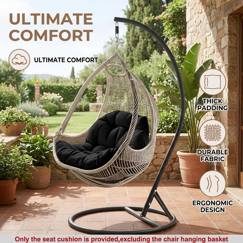 Indoor Outdoor Egg Chair Pad, Heavy Weight Fabric Durable, Soft Filling Like Clouds, User-Friendly Ties Fixation, for Study And Sunbathing, Suspended Seating Mat - Image 7