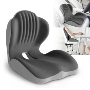 Ergonomic Memory Foam Seat Cushion | Lumbar and Back Support, Office, Stool, Car Seat Cushion, Relieves Back Pain, Reduces Pressure, Perfect Gift for Parents and Friends, Lightweight, Portable, Medium Soft Firmness