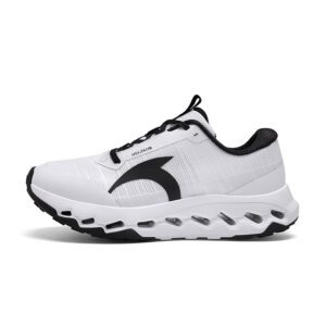Men'S Comfortable Fashionable Durable Outdoor Hiking Running Shoes | Faux Upper, Rubber Sole, Fabric Inner, Lace Closure, Pointed Toe, Suitable for Casual and Sports, Solid Color, Low Top