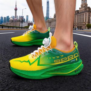 Unisex M5 Series Outdoor Knob Buckle Racing Running Shoes, Breathable Knit Mesh, High-Elastic Shock Absorption Professional Marathon Sports Shoes, Non-Slip And Wear-Resistant Special Running Shoes