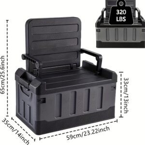 Gray Outdoor Folding Storage Box, Suitable for Car Trunk Storage, Collapsible Camping Box, Portable with Large Capacity for Camping Gear And Moving, Durable And Heavy-Duty Storage Solution