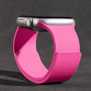 1pc iWatch Lychee Soft Magnetic Band, Suitable for Apple Watch 10/9/8/7/6/SE/5/4/3/2/1/Ultra 2, 49mm, 46mm, 45mm, 41mm, 44mm, 40mm, 42mm, 38mm. Wearable Tech Watch Strap, Smartwatch Accessory, Fashionable Wristband, Minimalist Watch Chain, Durable