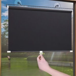 2 Easy-to-install Blackout Curtains with Matching Suction Cups, No Drilling Required. Suitable for Kitchens, Bathrooms, Bedrooms, Car Interiors, and Hallway Sunshades