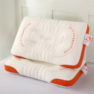 1pc Deep Sleep Pillow Provides Refreshing Sleep All Year Round, with a Soft and Highly Elastic Pillow Core. Its Ergonomic Neck-supporting Design Conforms to the Physiological Curve, While Zoned Support Technology Accommodates Both Side and Back