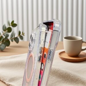 Phone Case - Transparent Magnetic Anti-Drop Four-Corner Phone Case for Iphone 12 13 14 15 16, for Iphone 12 13 14 15 16Pro, for Iphone 12 13 14 15 16Promax, Easy And Convenient Bright Phone Case