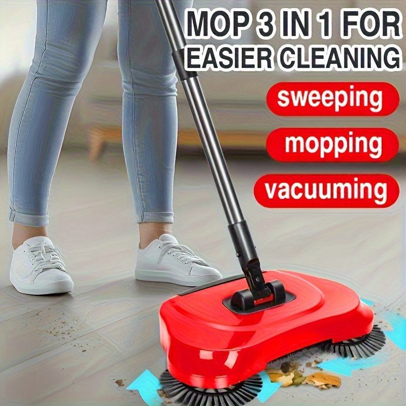 Long Handle Manual Sweeper And Vacuum Set - Multifunctional Push Floor Cleaning Tool for Hard Floors, Tiles, Kitchens, Offices And Pet Hair Removal - Image 2