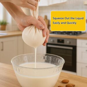 6 reusable gauze filter bags -3 sizes, kitchen essentials - used for filtering, cooking, baking, yogurt, juice, wine filtering, and cheese making - food safety fabric food filter bags with drawstring closure, kitchen essentials
