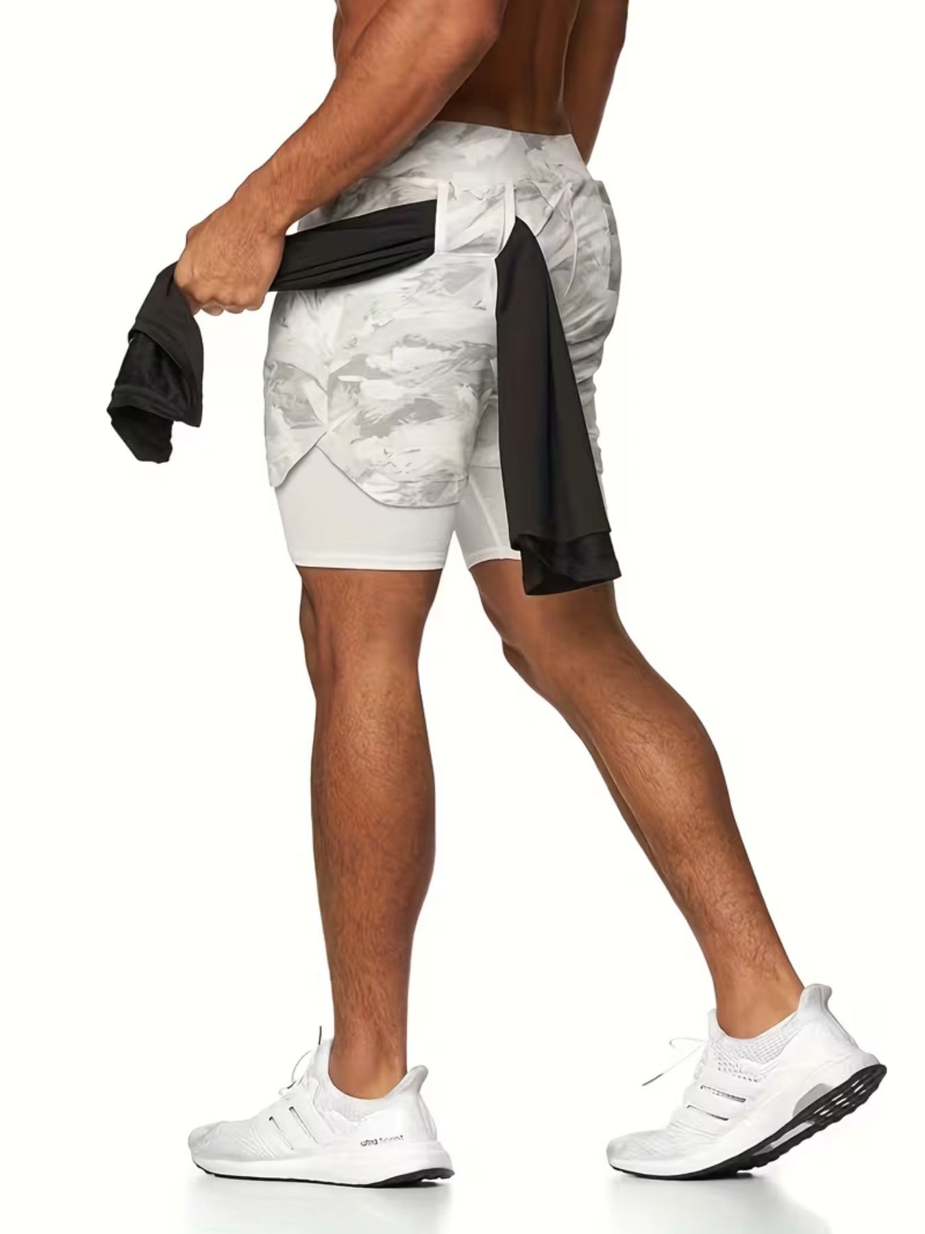 Men'S Running Shorts | Regular Fit, Slight Stretch Fabric, Print Pattern, Drawstring Detail | Suitable For Sports, Training, Hiking & Outdoor Activities In Summer - Image 6