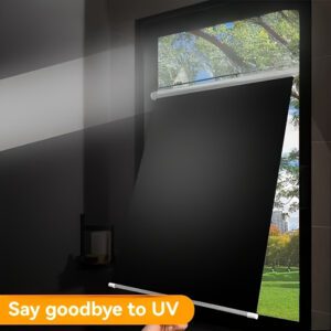 Punch-Free Suction Cup Blackout Curtain - High Quality 100% PVC Thermal Insulated Blackout Roller Shade, Design, Suitable for Kitchen, Bathroom And Car Windows, Modern Style, Blocks Light And Keeps Warm, Bedroom Privacy Screen | Smooth Texture
