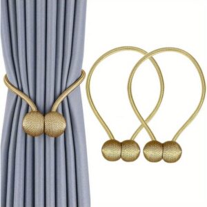(Pack of 2)Cross-border Magnetic Curtain Buckle Tieback, Simple and Fashionable Earphone Magnet Hook, No Drilling and No Installation