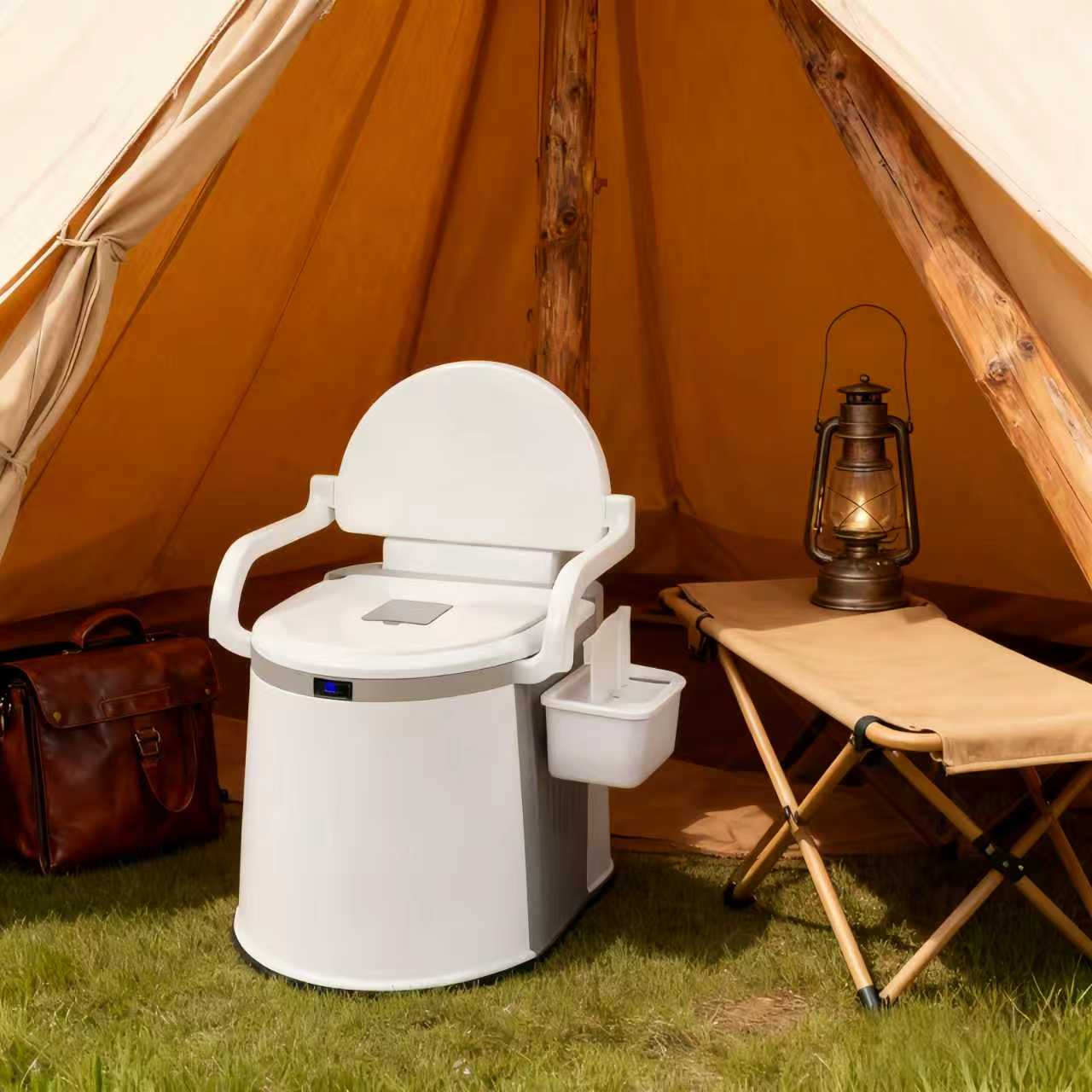 365-Day Use for Day and Night, Warm Winter Christmas New Year Portable Floor-Standing Toilet with Backrest and Armrests, ABS Material with Detachable Inner Bucket, Easy-to-Clean Design, Suitable for Elderly, Pregnant Women, and Post-Surgery Patients
