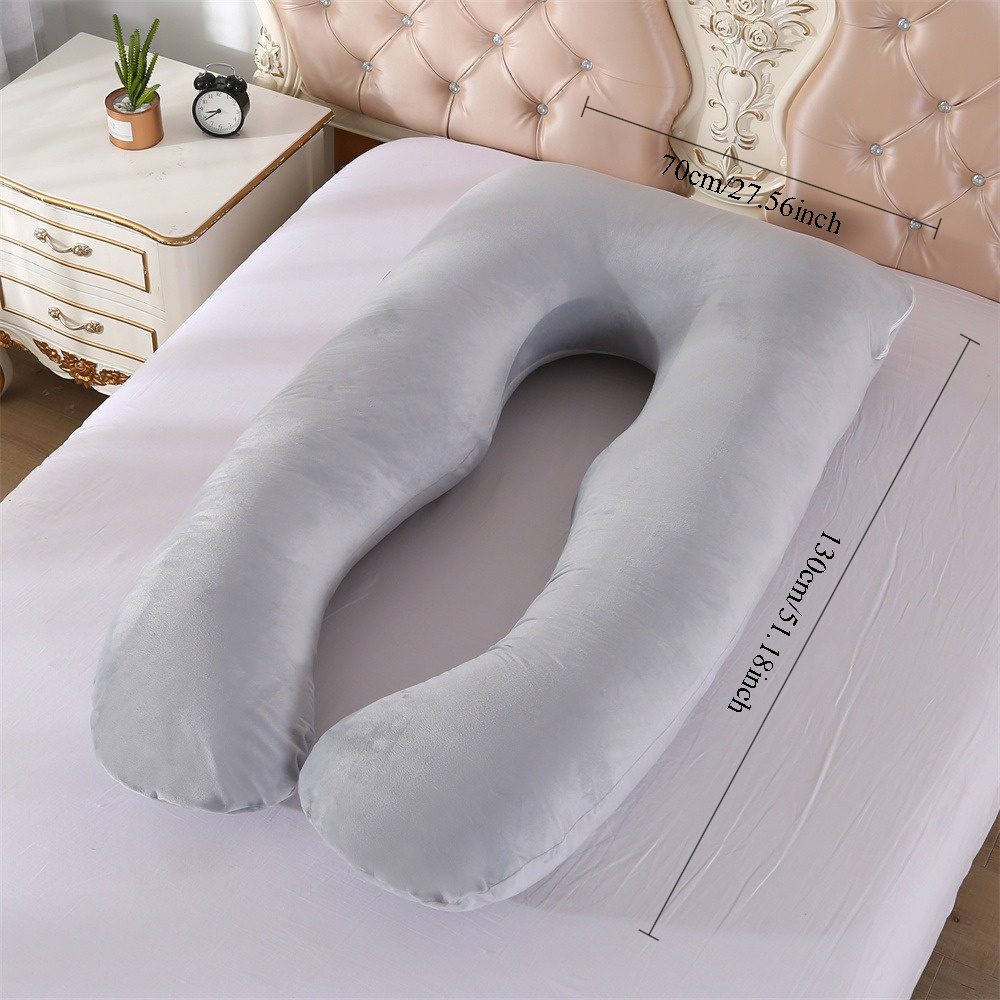 1pc Maternity U-Shaped Lumbar Pillow - Thick Support Cushion for the Lower Back, Comfortable Neck Pillow, Island Sea Island Cotton, Machine Washable, Gray, Maternity Cushion, Suitable for 25 Scenarios - Image 4