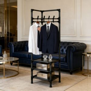 Sturdy Freestanding Coat Rack with a Tall Design and Multiple Sets of Hooks, Suitable for Entryways, Bedrooms, and Living Rooms. Hanging Clothes and Bags Is More Convenient and Organized