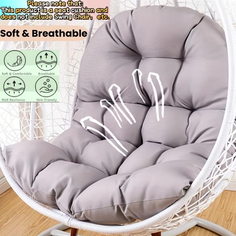 Indoor Outdoor Egg Chair Pad, Heavy Weight Fabric Durable, Soft Filling Like Clouds, User-Friendly Ties Fixation, for Study And Sunbathing, Suspended Seating Mat - Image 8