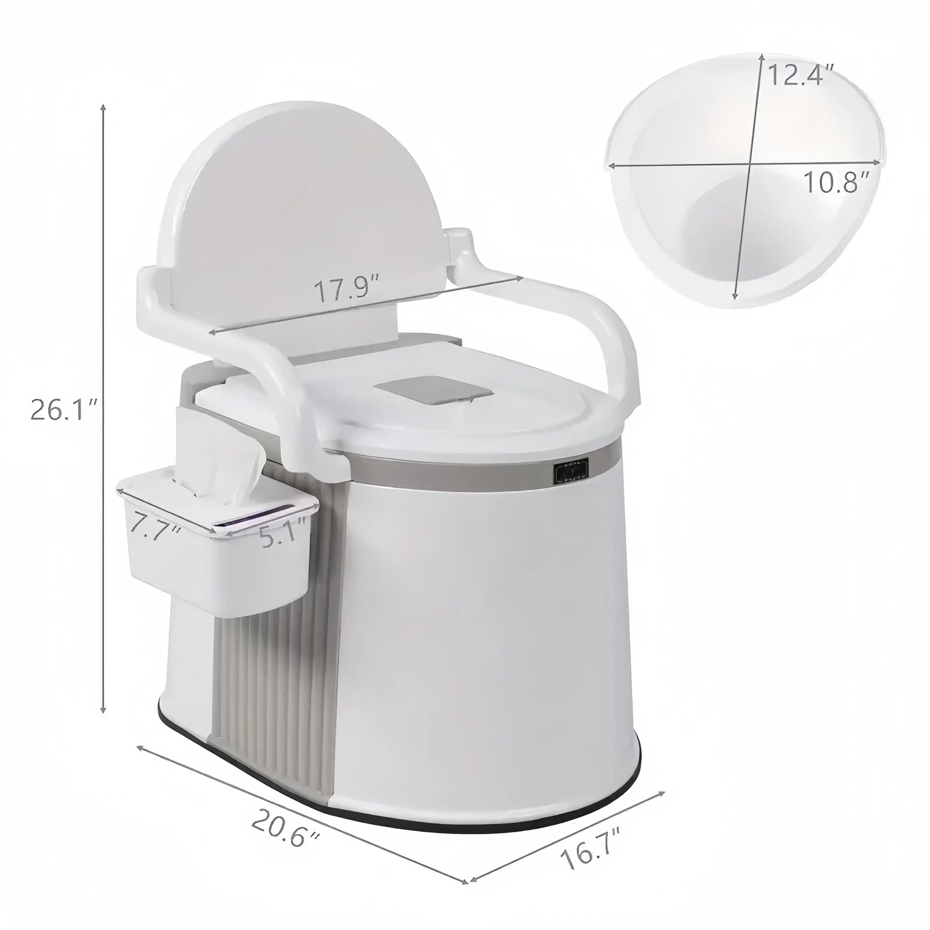 365-Day Use for Day and Night, Warm Winter Christmas New Year Portable Floor-Standing Toilet with Backrest and Armrests, ABS Material with Detachable Inner Bucket, Easy-to-Clean Design, Suitable for Elderly, Pregnant Women, and Post-Surgery Patients - Image 5