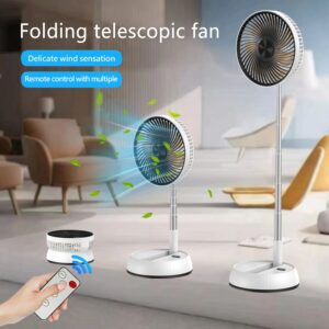 Remote Control Retractable Folding Vertical Fan USB Outdoor Camping Convenient Fan 180° And 90° Shaking 8-Inch Desktop Fan