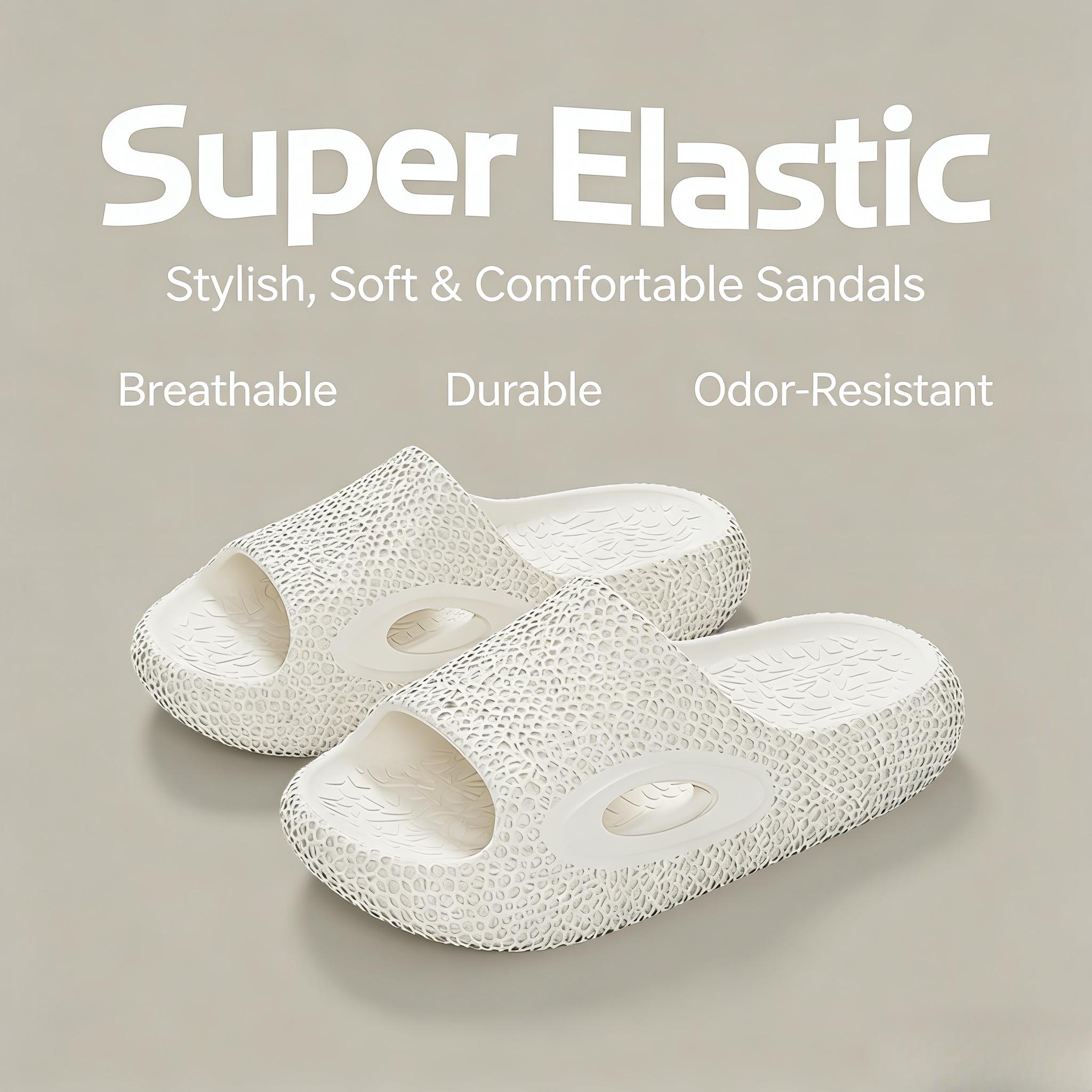 High-End Three-Dimensional Textured Unisex Outdoor Non-Slip Odor-Resistant Silent Couple Summer Cloud-Like Sports Slippers - Image 2