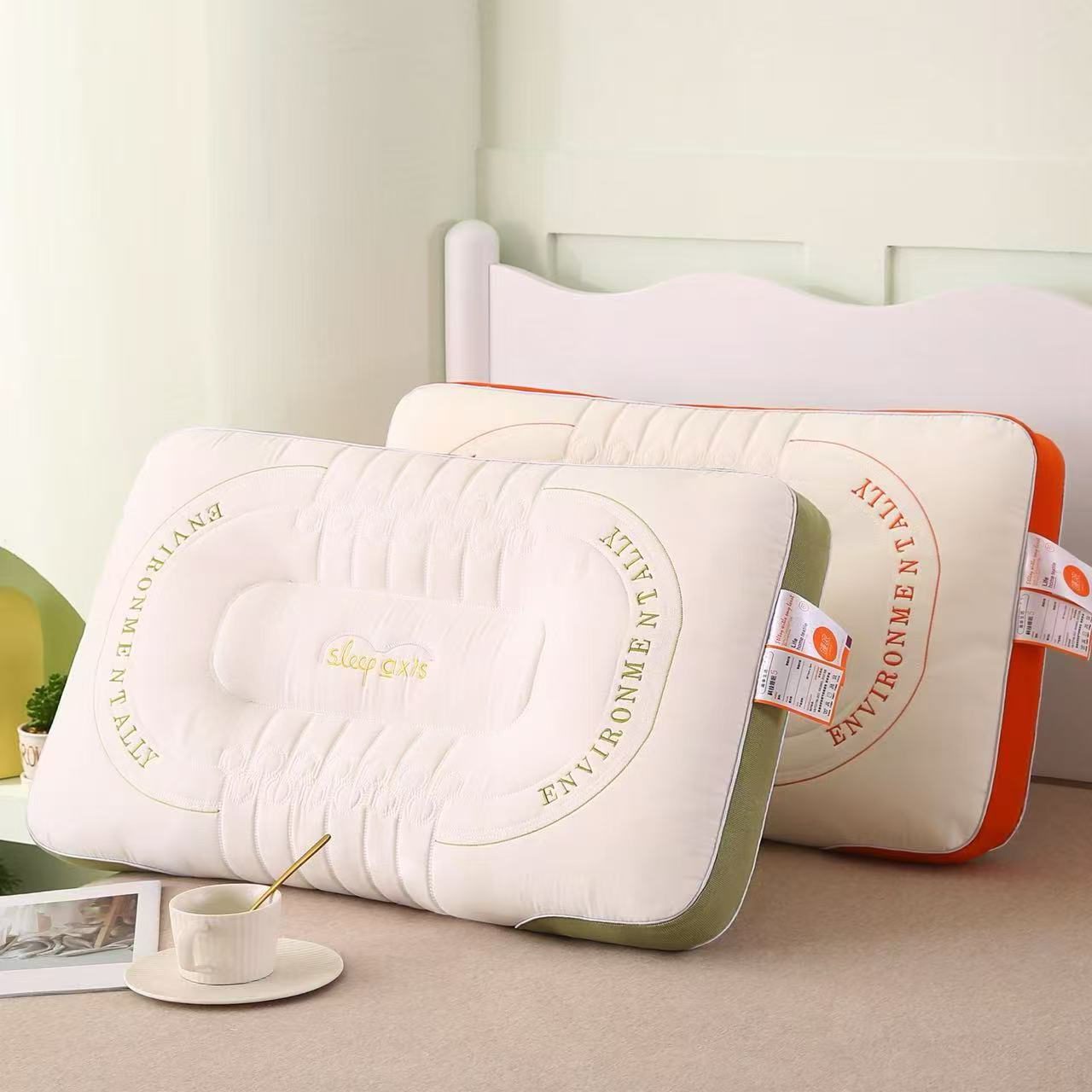 1pc Deep Sleep Pillow Provides Refreshing Sleep All Year Round, with a Soft and Highly Elastic Pillow Core. Its Ergonomic Neck-supporting Design Conforms to the Physiological Curve, While Zoned Support Technology Accommodates Both Side and Back - Image 6